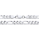 A 4.7mm sterling silver flat Figaro chain necklace with a lobster clasp is displayed on a white background.