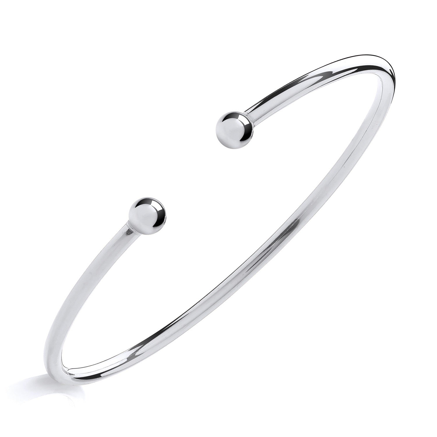 Sterling Silver Men’s Torque Bangle With Plain Profile