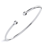 Sterling Silver Men’s Torque Bangle With Plain Profile