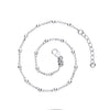 Sterling Silver Beaded Rolo Anklet with 1 Inch Extender