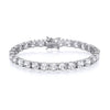 A Silversmiths sterling silver tennis bracelet with 6mm round cubic zirconia is displayed on a white background.