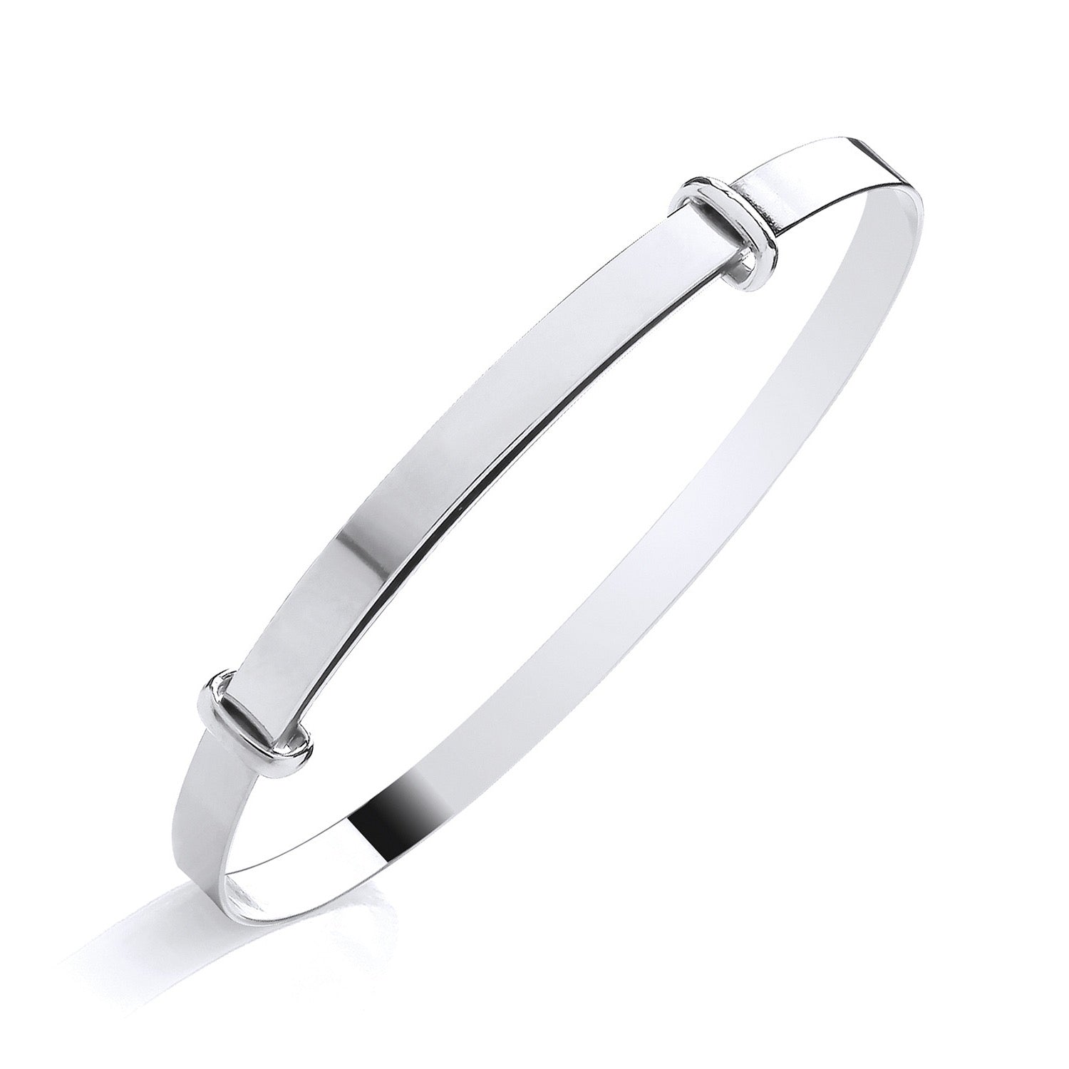 Sterling Silver Expanding Ladies Bangle With Plain Profile