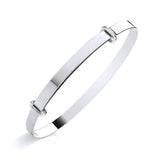 Sterling Silver Expanding Ladies Bangle With Plain Profile
