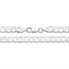 A 7mm sterling silver flat curb chain necklace with a lobster clasp shown close up on a white background.