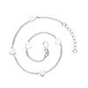 Sterling Silver Heart Anklet with 1 Inch Extender