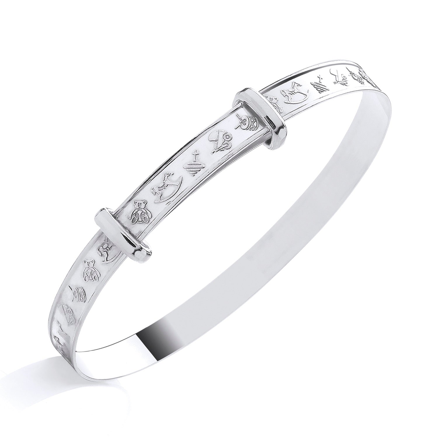 Sterling Silver Expanding Baby Bangle With Nursery Rhyme Engraving