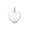 Sterling silver heart pendant by Silversmiths featuring a star-set cubic zirconia near the lower right edge.