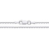 Silversmiths 1.7mm sterling silver rolo chain necklace with visible lobster clasp on a white background.