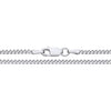 A 2.2mm sterling silver curb chain necklace with a lobster clasp shown on a white background.