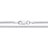 A 2.2mm sterling silver curb chain necklace with a lobster clasp shown on a white background.