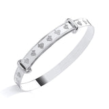 Sterling Silver Expanding Baby Bangle With Teddy Bear Motif