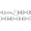 Sterling silver belcher chain necklace, 12.5mm textured links, CZ accents, and lobster clasp closure.