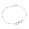 Silversmiths adjustable sterling silver infinity station bracelet with a minimalist design.