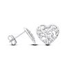 Silversmiths sterling silver heart stud earrings feature a 13mm tree of life design with cubic zirconia accents.
