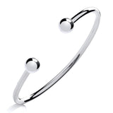 Sterling Silver Ladies Torque Bangle With 3.1mm Plain Profile