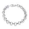 Silversmiths sterling silver bracelet with 9.2mm plain Belcher chain, polished and simple for daily wear.