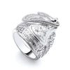 Silversmiths Sterling Silver 27.7mm Men’s Saddle Ring with bold detailing and a textured central design.
