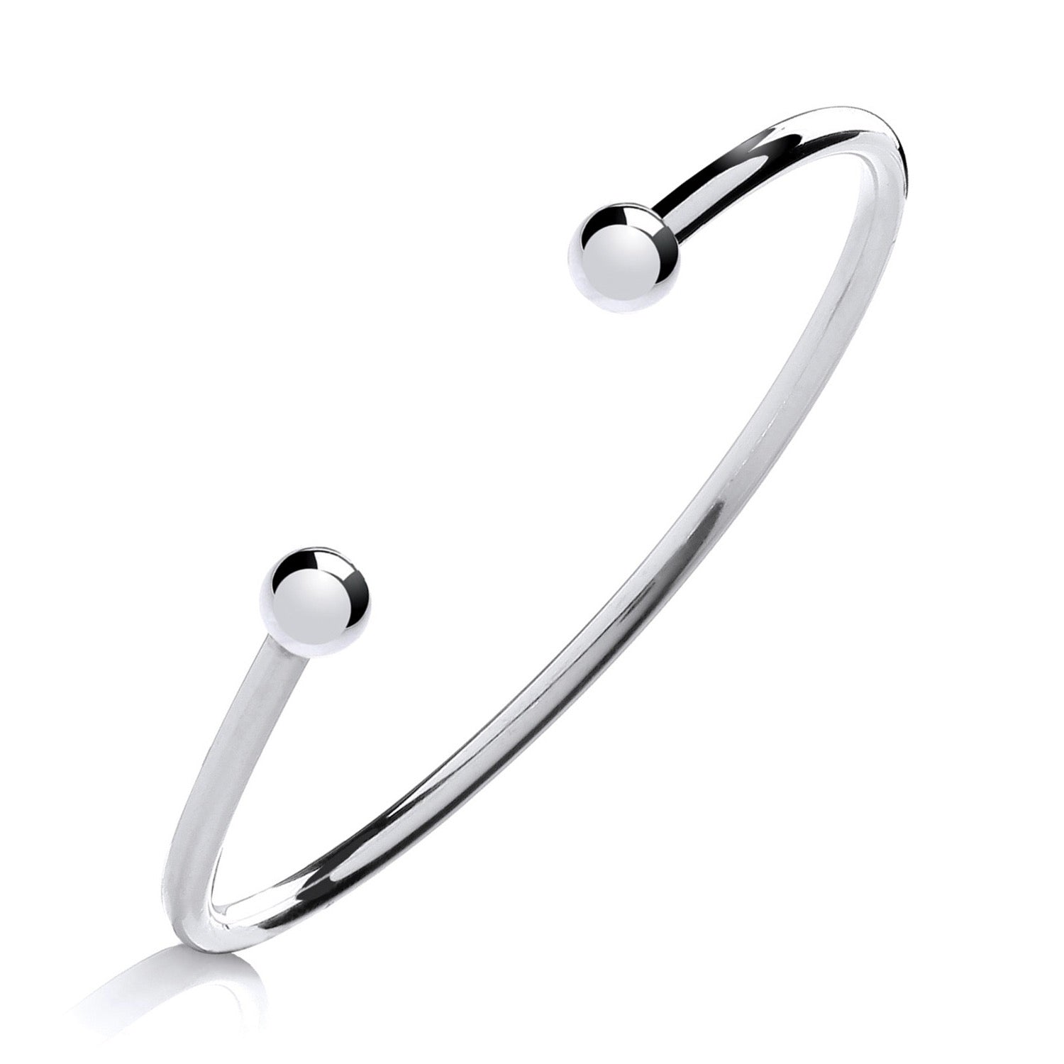Sterling Silver Ladies Torque Bangle With 2.8mm Plain Profile