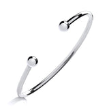 Sterling Silver Ladies Torque Bangle With 2.8mm Plain Profile
