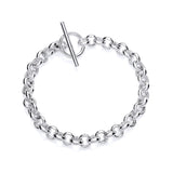 A 7.5mm T-Bar Belcher Bracelet in sterling silver is displayed on a white background.