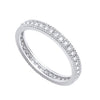 Sterling silver eternity ring featuring round-cut cubic zirconia and detailed milgrain edging by Silversmiths.