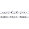 A 3.7mm sterling silver pavé Figaro chain necklace with a lobster clasp is shown on a white background.