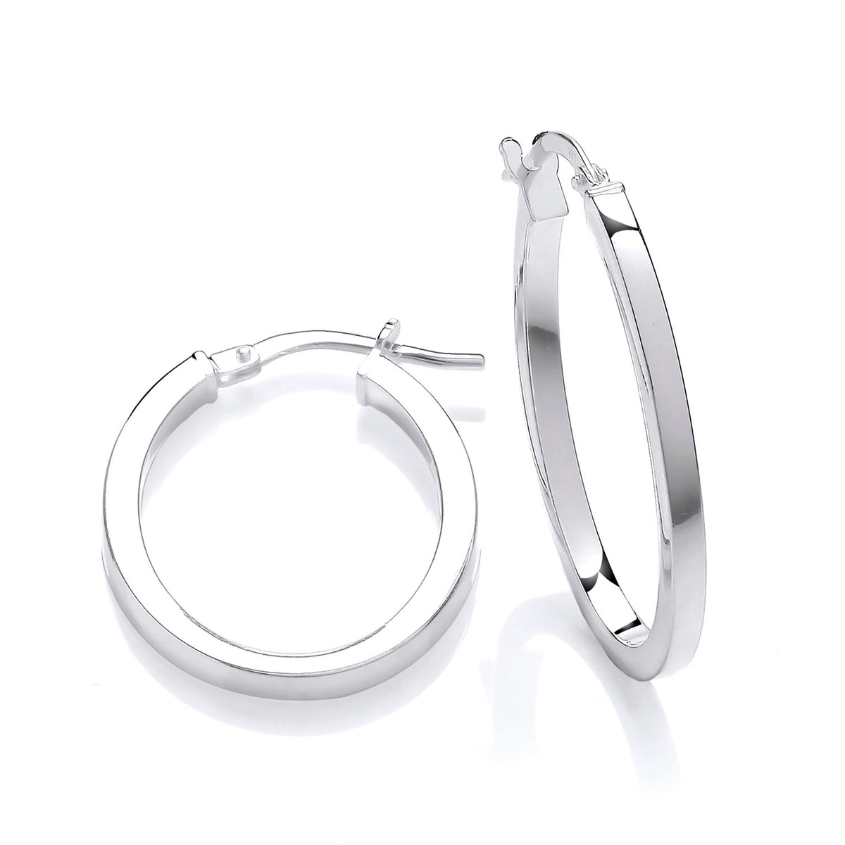 Silversmiths sterling silver oval hoop earrings, 28mm, feature a latch-back closure for secure wear.