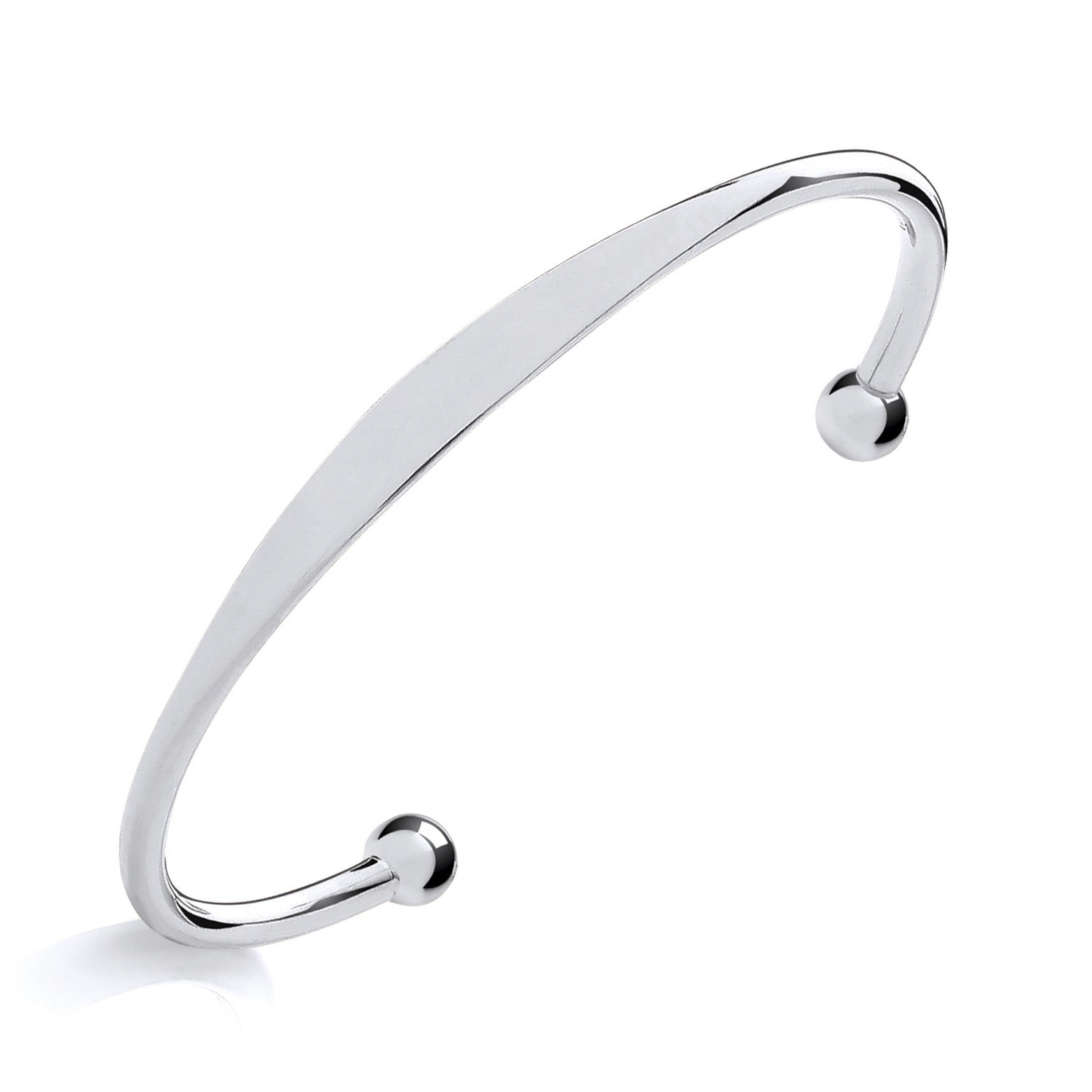 Sterling Silver Maidens Torque Bangle With ID Plate