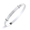 Sterling Silver Expanding Ladies Bangle With Greek Key Pattern