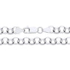 Silversmiths 6.8mm sterling silver Belcher chain necklace with round links and lobster clasp, displayed from two angles.