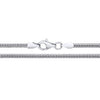 2mm sterling silver snake chain necklace with lobster clasp displayed on a white background.