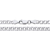 A 3.8mm sterling silver double curb chain necklace with lobster clasp shown close-up on a white background.