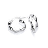 Silversmiths 16mm sterling silver twist hoop earrings with a shiny finish and secure latch-back closure.