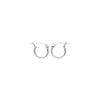 Silversmiths 10mm sterling silver hoop earrings with hinged clasps are displayed on a white background.