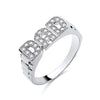 Silversmiths Men’s sterling silver ring with cubic zirconia spells DAD in bold letters and sparkling accents.