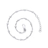 Sterling Silver Beaded Twisted Box Anklet with 1 Inch Extender
