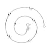Sterling Silver Beaded Box Chain Anklet