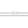 A 1.2mm sterling silver snake chain necklace with a lobster clasp is shown against a white background.
