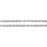 Sterling silver star and bar chain necklace, 5.25mm wide, with a modern minimalist lobster clasp.