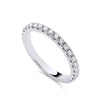 A Silversmiths sterling silver eternity ring with round cut CZ stones is displayed on a white background.