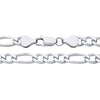 Sterling silver Figaro chain necklace by Silversmiths, 5.6mm wide with oval and round links and a lobster clasp.