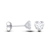 Silversmiths sterling silver earrings with 6mm heart-cut cubic zirconia, shown front and side with butterfly backs.