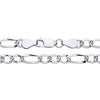 5mm sterling silver diamond cut pavé Figaro chain necklace with lobster clasp and alternating link sizes.