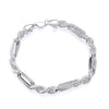 A men’s 6.5mm vintage rope and patterned link bracelet in sterling silver with a lobster clasp is displayed.