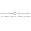 This is a Silversmiths 1.5mm sterling silver Figaro chain necklace with a spring ring clasp and a rectangular tag.