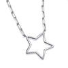 Sterling silver paperclip chain by Silversmiths featuring an open star pendant.