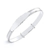 Sterling Silver Expanding Child’s Bangle With Beaded Edge ID Plate
