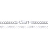 Silversmiths 3mm sterling silver curb chain necklace with a lobster clasp shown close-up on a white background.