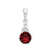 Sterling silver pendant with a simulated ruby in a four-prong setting and a Celtic Trinity knot design.