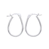 Silversmiths Sterling Silver plain oval hoop earrings, 20.5mm, with secure latch-back closures.